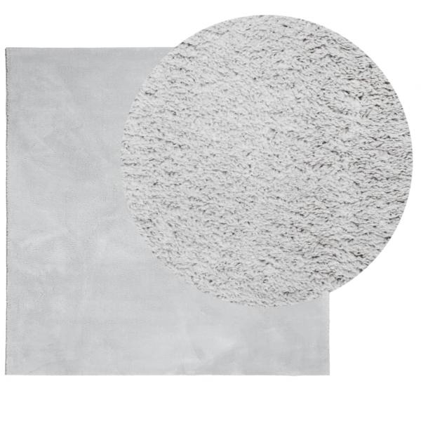Teppich HUARTE Kurzflor Weich und Waschbar Grau 240x240 cm