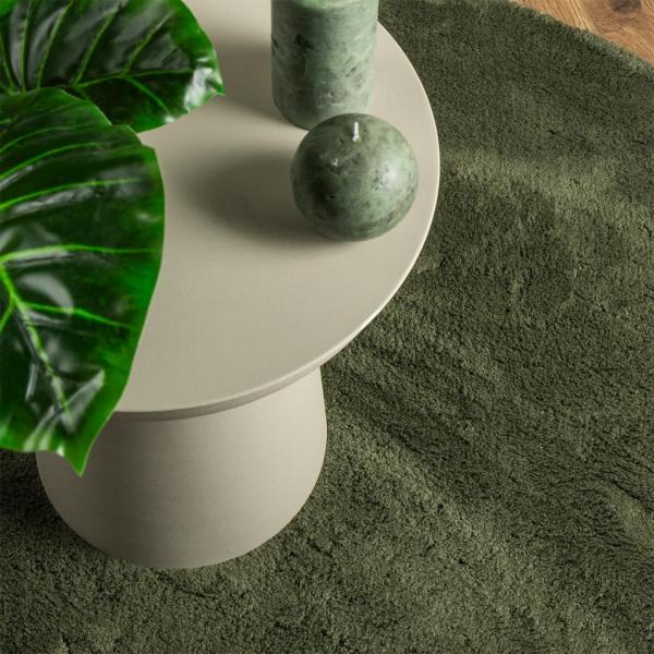 Teppich HUARTE Kurzflor Weich und Waschbar Waldgrün Ø 120 cm