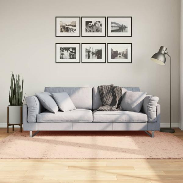ARDEBO.de - Teppich HUARTE Kurzflor Weich und Waschbar Blassrosa 140x200 cm