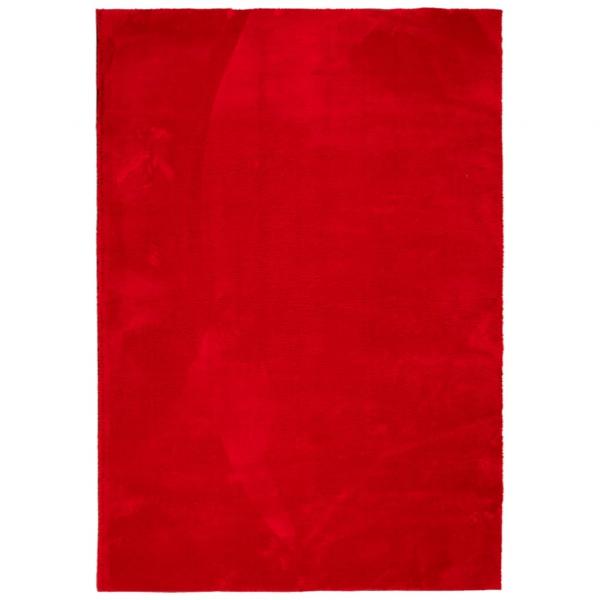 Teppich HUARTE Kurzflor Weich und Waschbar Rot 140x200 cm