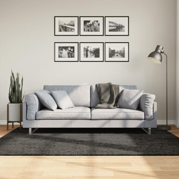 ARDEBO.de - Teppich ISTAN Hochflor Glänzend Anthrazit 140x200 cm