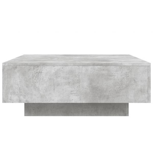 Couchtisch mit LED-Leuchten Betongrau 80x80x31 cm