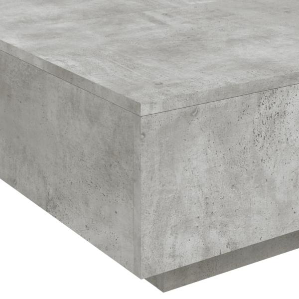 Couchtisch mit LED-Leuchten Betongrau 80x80x31 cm