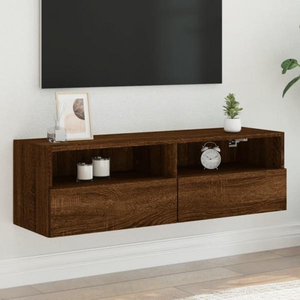 ARDEBO.de - TV-Wandschrank Braun Eiche-Optik 100x30x30 cm Holzwerkstoff