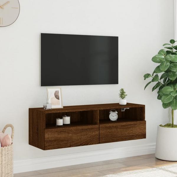 TV-Wandschrank Braun Eiche-Optik 100x30x30 cm Holzwerkstoff