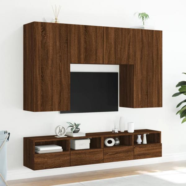TV-Wandschrank Braun Eiche-Optik 100x30x30 cm Holzwerkstoff