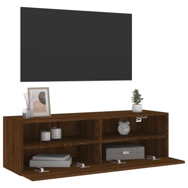 TV-Wandschrank Braun Eiche-Optik 100x30x30 cm Holzwerkstoff
