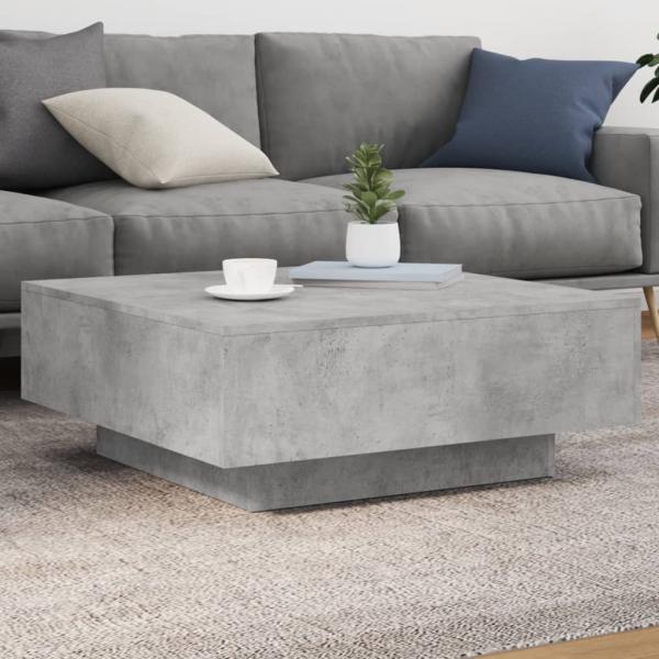 ARDEBO.de - Couchtisch Betongrau 80x80x31 cm Holzwerkstoff