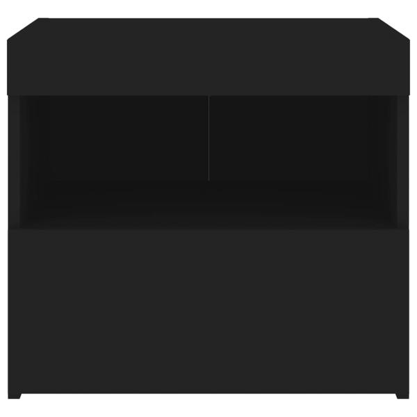 Nachttische mit LED-Leuchten 2 Stk. Schwarz 50x40x45 cm