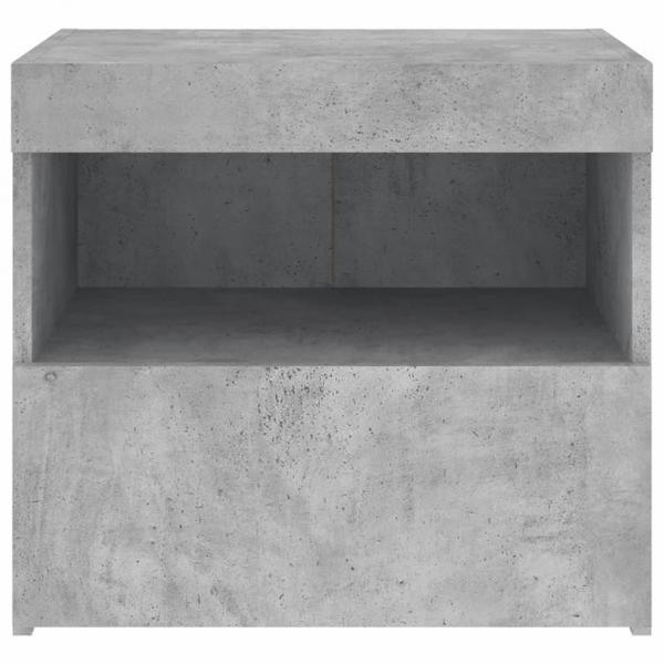 Nachttische mit LED-Leuchten 2 Stk. Betongrau 50x40x45 cm