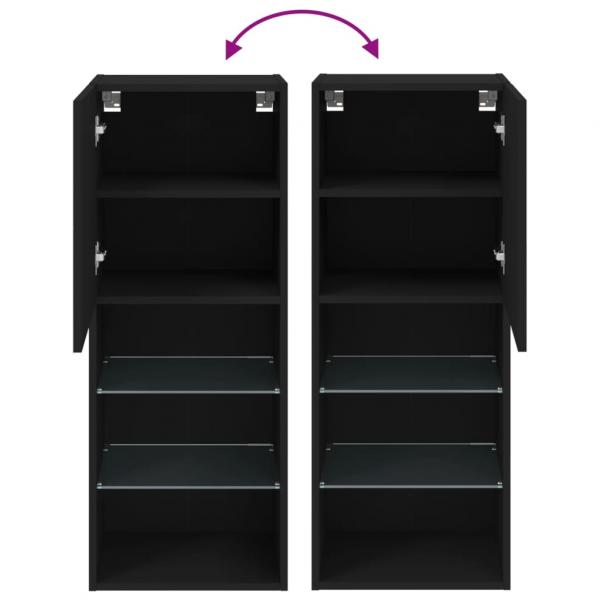 TV-Schrank mit LED-Leuchten Schwarz 40,5x30x102 cm