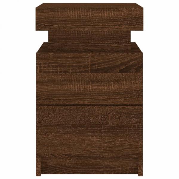 Nachttische mit LED-Leuchten 2Stk. Braun Eiche-Optik 35x39x55cm