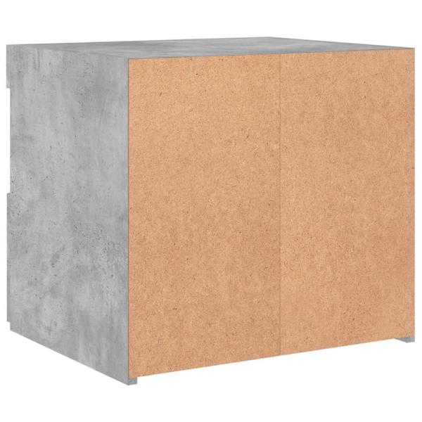 Nachttisch mit LED-Leuchten Betongrau 50x40x45 cm