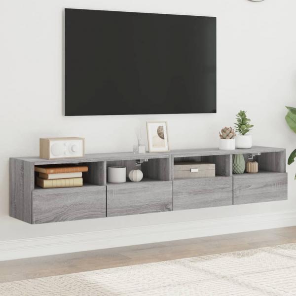 ARDEBO.de - TV-Wandschränke 2 Stk. Grau Sonoma 80x30x30 cm Holzwerkstoff