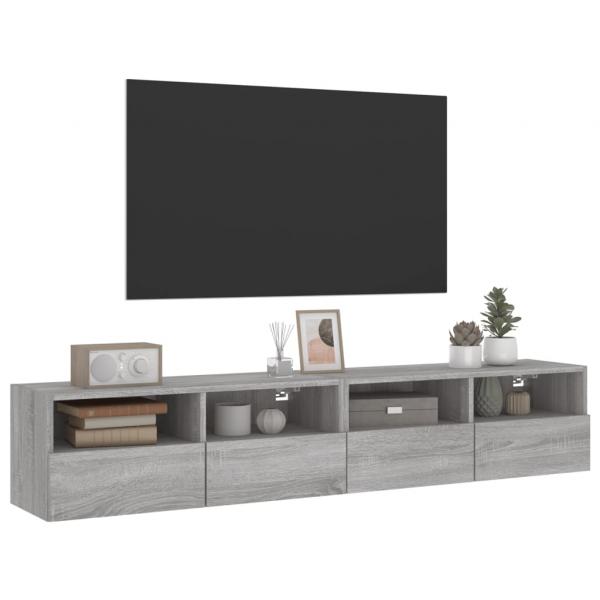 TV-Wandschränke 2 Stk. Grau Sonoma 80x30x30 cm Holzwerkstoff