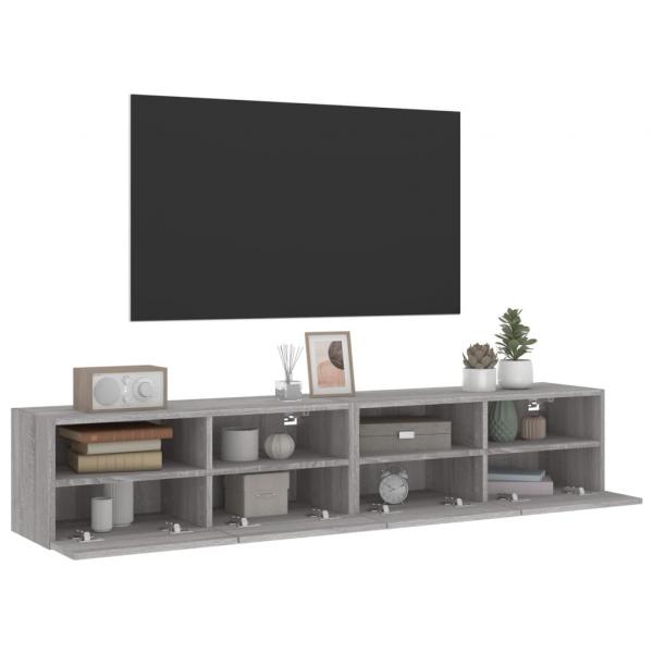 TV-Wandschränke 2 Stk. Grau Sonoma 80x30x30 cm Holzwerkstoff