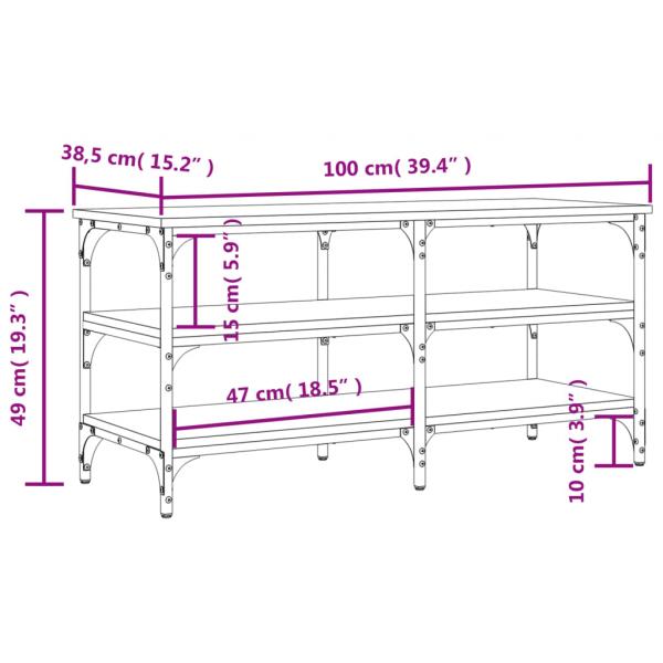 Schuhbank Sonoma-Eiche 100x38,5x49 cm Holzwerkstoff