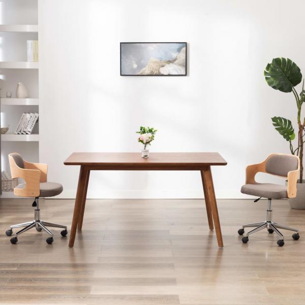 ARDEBO.de - Esszimmerstühle 2 Stk. Drehbar Taupe Bugholz und Stoff