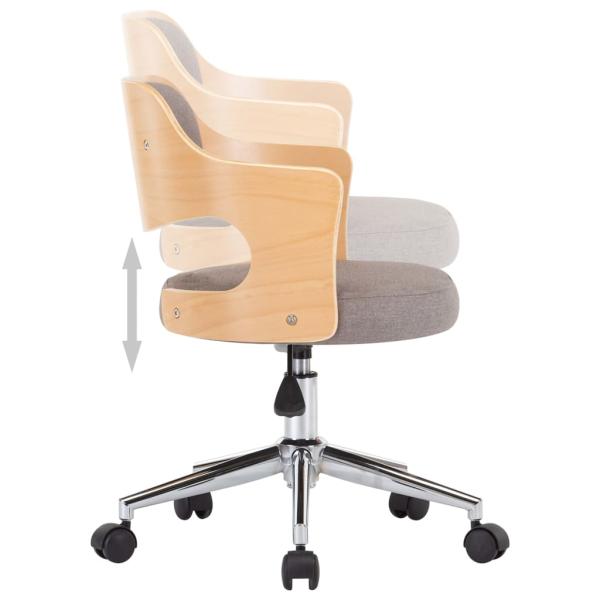 Esszimmerstühle 2 Stk. Drehbar Taupe Bugholz und Stoff