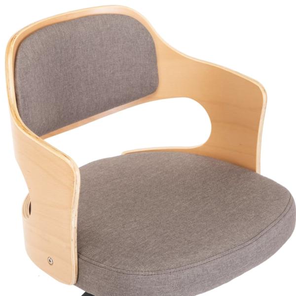 Esszimmerstühle 2 Stk. Drehbar Taupe Bugholz und Stoff