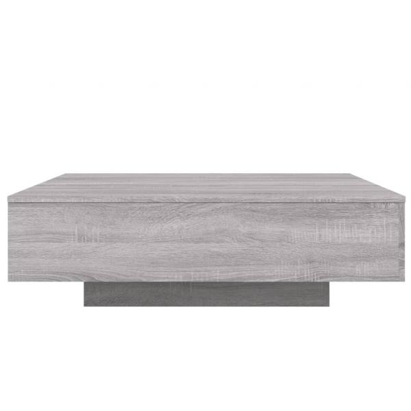 Couchtisch mit LED-Leuchten Grau Sonoma 100x100x31 cm