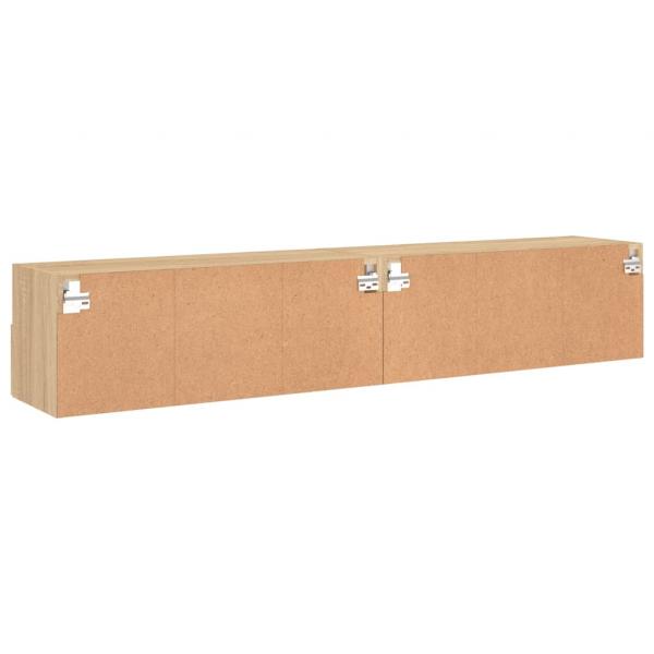 TV-Wandschränke 2 Stk. Sonoma-Eiche 80x30x30 cm Holzwerkstoff