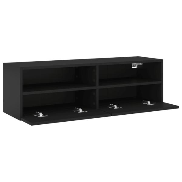 TV-Wandschrank Schwarz 100x30x30 cm Holzwerkstoff