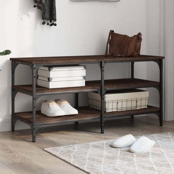 ARDEBO.de - Schuhbank Braun Eichen-Optik 100x38,5x49 cm Holzwerkstoff