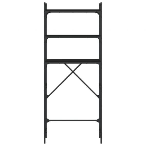 Waschmaschinenregal Schwarz 67x25x163 cm Holzwerkstoff