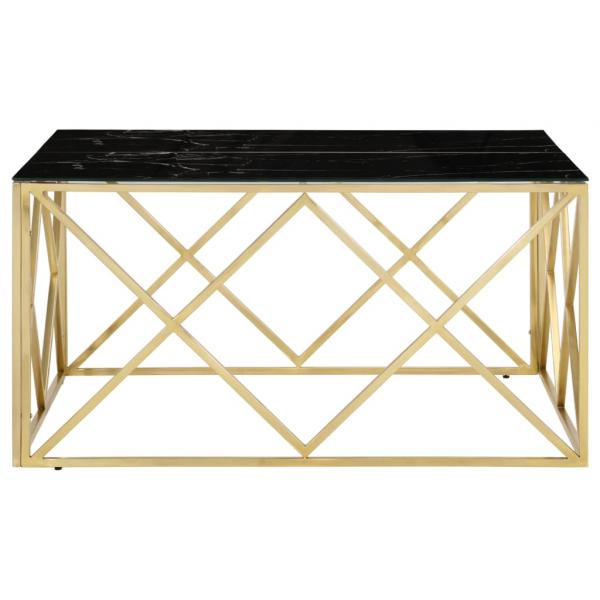 Couchtisch Golden Edelstahl und Hartglas