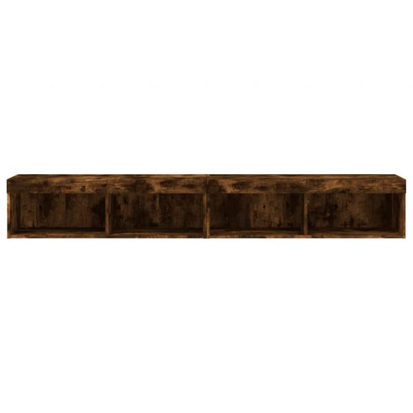 TV-Schränke mit LED-Leuchten 2 Stk. Räuchereiche 100x30x30 cm