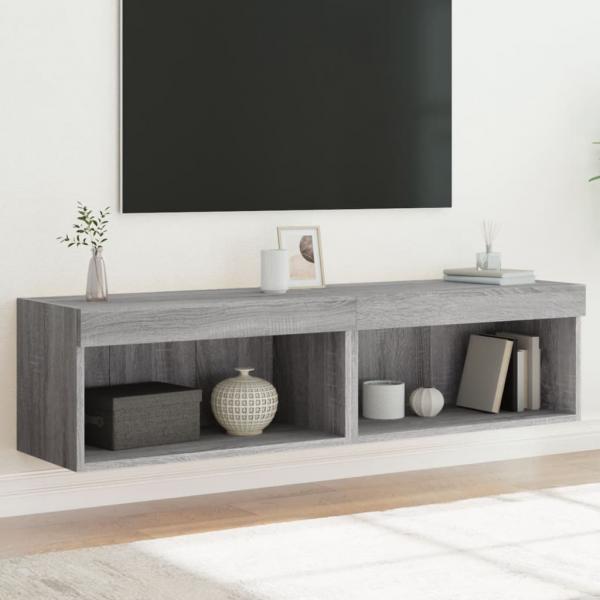 ARDEBO.de - TV-Schränke mit LED-Leuchten 2 Stk. Grau Sonoma 60x30x30 cm