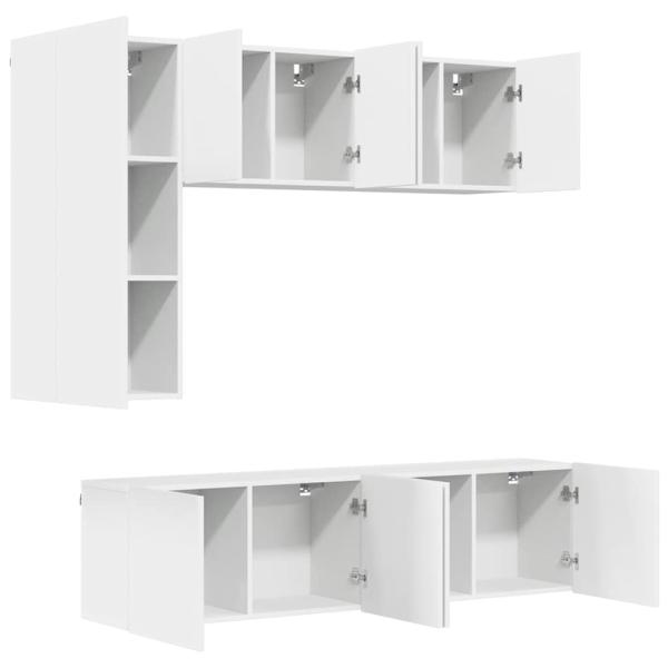 5-tlg. Wohnwand Weiß Holzwerkstoff