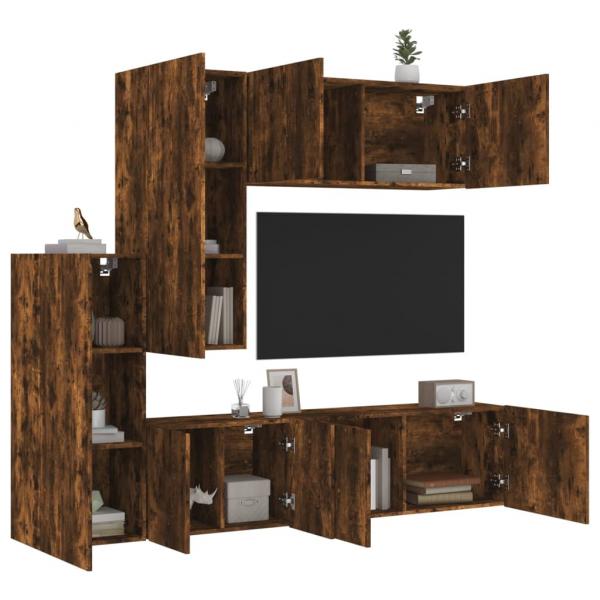 ARDEBO.de - 5-tlg. Wohnwand Räuchereiche Holzwerkstoff