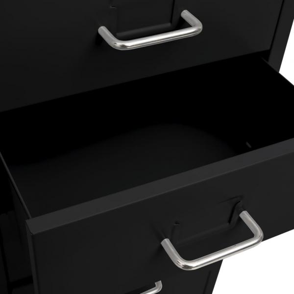 Aktenschrank mit Rollen Schwarz 28x41x109 cm Metall