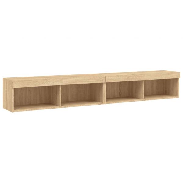 TV-Schränke mit LED-Leuchten 2 Stk. Sonoma-Eiche 100x30x30 cm