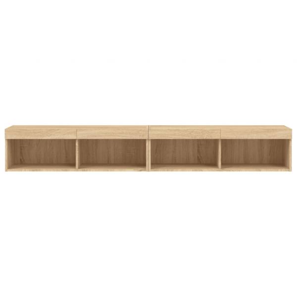 TV-Schränke mit LED-Leuchten 2 Stk. Sonoma-Eiche 100x30x30 cm