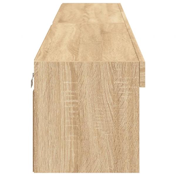 TV-Schränke mit LED-Leuchten 2 Stk. Sonoma-Eiche 100x30x30 cm