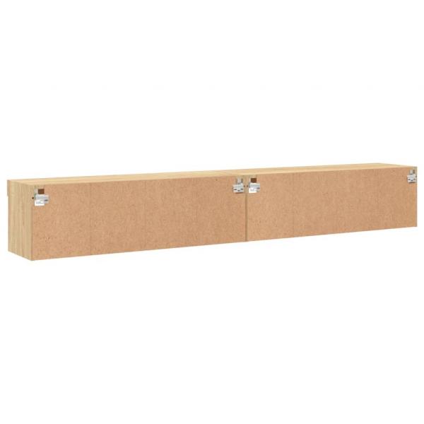 TV-Schränke mit LED-Leuchten 2 Stk. Sonoma-Eiche 100x30x30 cm
