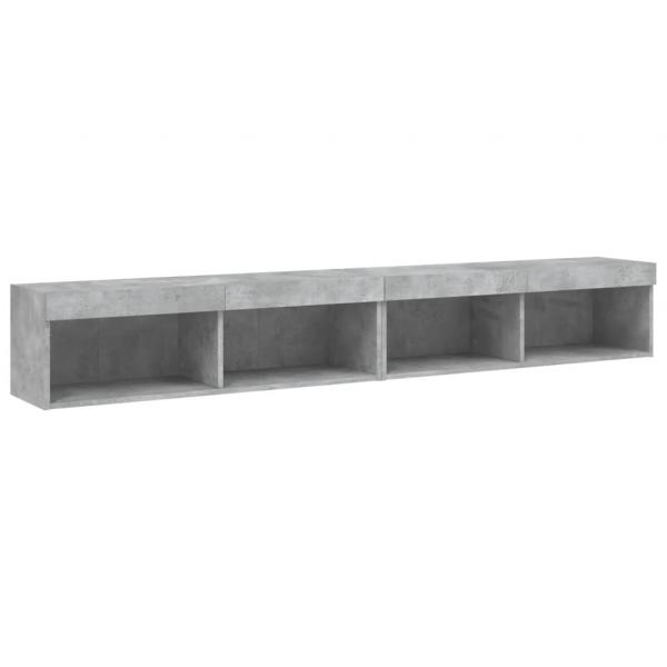 TV-Schränke mit LED-Leuchten 2 Stk. Betongrau 100x30x30 cm