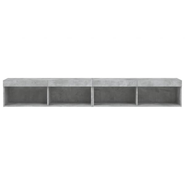 TV-Schränke mit LED-Leuchten 2 Stk. Betongrau 100x30x30 cm