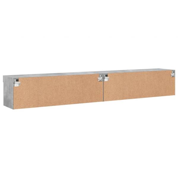 TV-Schränke mit LED-Leuchten 2 Stk. Betongrau 100x30x30 cm
