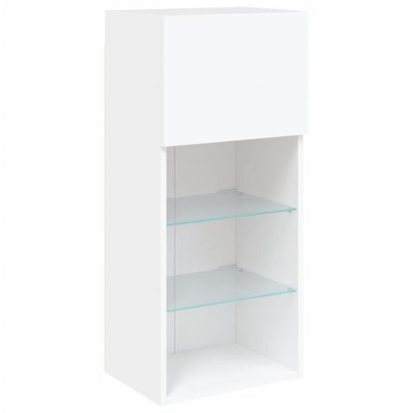 TV-Schränke mit LED-Leuchten 2 Stk. Weiß 40,5x30x90 cm