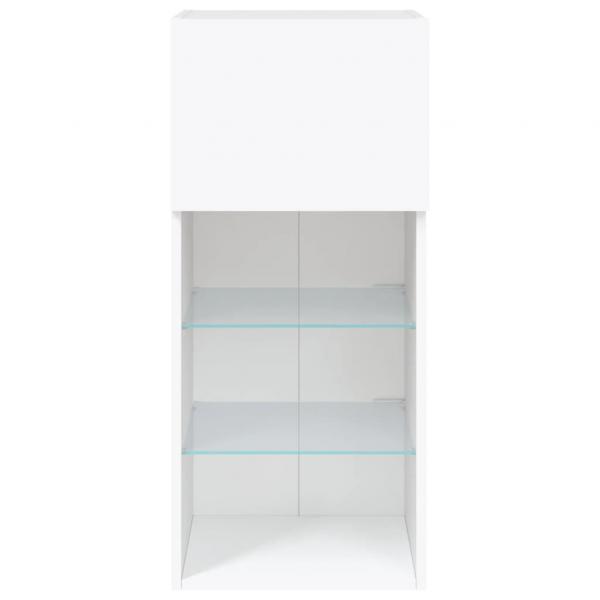 TV-Schränke mit LED-Leuchten 2 Stk. Weiß 40,5x30x90 cm