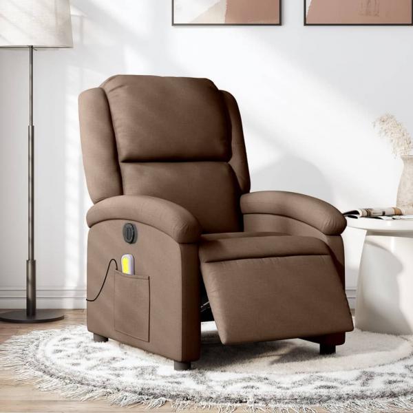 ARDEBO.de - Massagesessel Elektrisch Braun Stoff