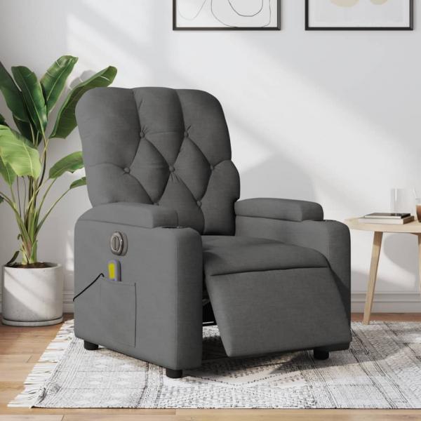 ARDEBO.de - Massagesessel Elektrisch Dunkelgrau Stoff