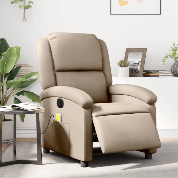 ARDEBO.de - Massagesessel Elektrisch Cappuccino-Braun Kunstleder