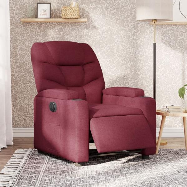 ARDEBO.de - Relaxsessel Elektrisch Weinrot Stoff