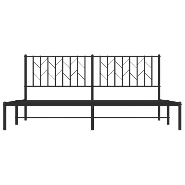Bettgestell mit Kopfteil Metall Schwarz 183x213 cm