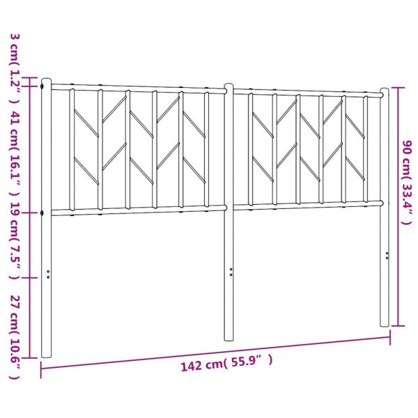 ARDEBO.de - Kopfteil Metall Weiß 135 cm